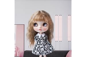 XiDonDon Nueva Falda de Solapa Blyth Ropa para muñeca BJD Vestido para Ymy Licca Azones Ob24 Ob27 Accesorios de muñeca Juguetes Ropa (Black-Flower)