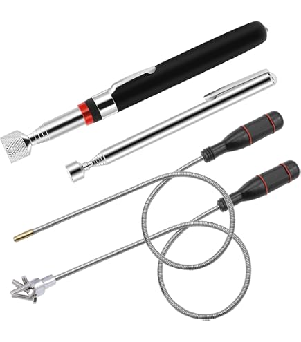 Produktbild von 3er-Set Teleskop-Magnetstäbe – 1,5 Lb, 3 Lb, 5 Lb Tragkraft, Flexibel, Aus Edelstahl, Für Werkstatt & Haushalt