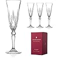 DIAMANTE Chatsworth Champagne Prosecco Flutes - Made from Premium Lead Free Crystal - Set of 4