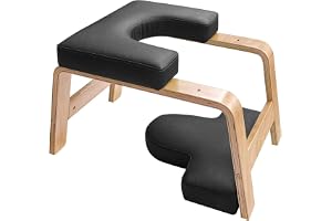 Eumatenova Yoga huvudstol, huvudstol, huvudstol för balansträning, inversion stool w/solid träram och löstagbara PU-dynor