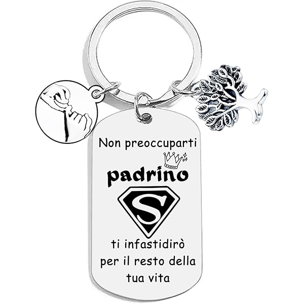 Portachiavi Personalizzato 'Miglior Padrino' - Regalo Per Battesimo, Compleanno O Natale