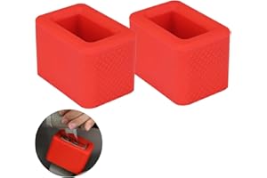 RUIKCOLL Soporte para hebilla de cinturón de seguridad de automóvil, accesorios de asistente de automóvil para automóviles, soporte para cinturón de seguridad para abrochar fácilmente, rojo, 2 piezas