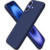 URUCHI iPhone 16 ile Uyumlu Kılıf, İ&ccedil;i Kadife Kaplamalı İnce Sıvı Silikon Tam Koruma Yumuşak Jel Silikon Kapak, Lacivert