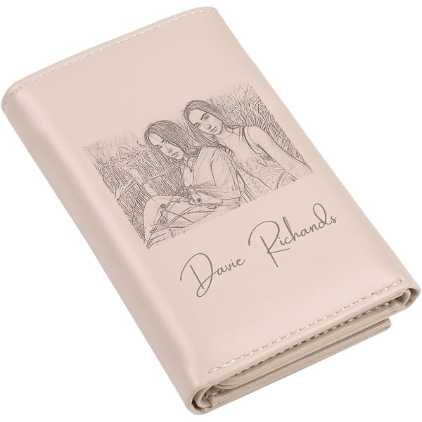 Portefeuille personnalisé avec photo gravée en cuir ombre cadeau pour