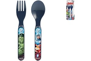 Lulabi Marvel Avengers, Set 2 Posate, Plastica Rigida, Blu