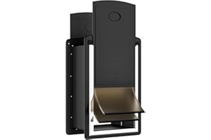 ClawJaw Dog Door for Exterior Wall, Metal Frame and Telescopic Tunnel Pet Door, Double-Sided Wind Deflector and Magnetic Flaps, Easy to Install, Black (Pets Up to 110 Lb)-Large