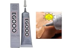 ELEPURE 1Pc EGOOO Colle forte pour Tissu de vêtement,Bijoux Bricolage Colle adhésive, Colle Souple entièrement Transparente pour Tissu cuir céramique bois Artisanat Métal（75g）