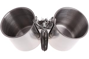 Ocobudbxw Bird Cage,Birdcage Bird Water Feeder Dishes Food Bowl for Cage Coop Cups Clip on Perches Parrot Stainless Steel Birdcage Bowls with Clamp