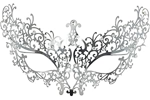 LADY OF LUCK Masquerade Mask Venetian Masks, Metal Masquerade Mask for Women Laser Cut Party Ladies Masquerade Mask