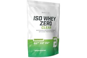‎BIOTECHUSA BioTechUSA Iso Whey Zero Clear napój w proszku, orzeźwiający, bez cukru, bez laktozy, bezglutenowy, 5 owocowych smaków, 88 kcal, 21 g białka, BCAA, 1000 g, Limonka