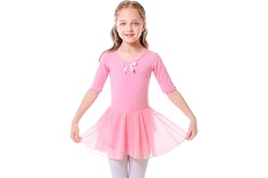 Bezioner Body Danza Classica Ragazze Leotard per Balletto Bambina Vestito Ginnastica con Chiffon Gonna