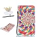 Produktbild Lenovo K5 Hülle, Lenovo K5 Schutzhülle Leder Hülle, Alfort 3 in 1 Flip Wallet Fashion Design Dual Use Falten Premium PU Leder Tasche Case Cover Folio Mappen Kasten Abdeckung für Lenovo K5 5.0" Smartphone Funktion Unterstützte Telefone mit Farbe Wirbel ( Farbe ) + Netter Staub Stecker + Alfort Schwarz Stylus Pen