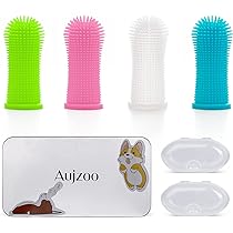 20 Pièces Brosse à Dents Pour Chien à Doigt, Set De Brosses à