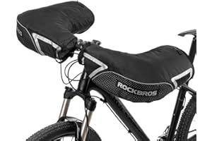 ROCKBROS Manchons Vélo Guidon Thermique Polaire Gants de Guidon Hiver Impeméable Réfléchissant pour VTT Vélo Electrique Trottinette
