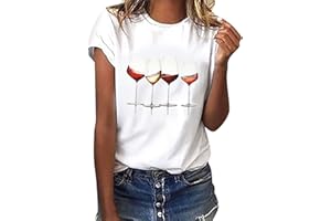 heekpek Camiseta Manga Corta Mujer Blanca Basicas T-Shirt Mujer Algodon Casual Cuello Redondo Camiseta de Verano con Estampado