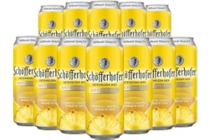 LZBBD Beer Hunter Schöfferhofer Pineapple German Wheat Beer Low Alcohol Radler - 2.5% ABV (12 Pack)