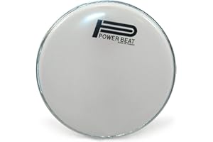 Power beat wooden radiant radiant tambourine faced duff for adults, kids, dancers, singers - white/black