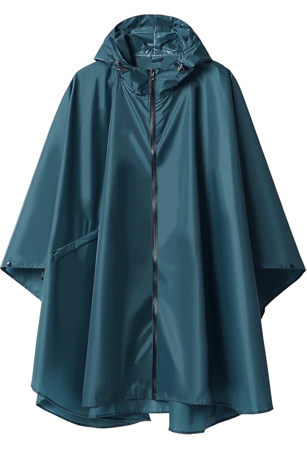 ANYOO Waterdichte regenponcho regenjas met capuchon en mouwen