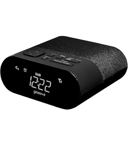 K11 Nachtkastwekkerradio, LED Bluetooth digitale klok met dubbele USB DAB/FM -radio, automatische uitschakeling, snooze, optionele alarmgeluiden, dubbele wekkerinstelling (Zwart