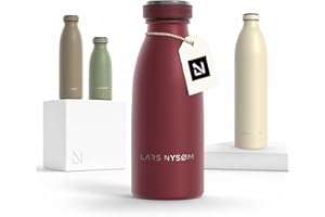 LARS NYSØM Gourde INOX 350ml | 0.35L Bouteille d’eau isolée | Gourde étanche pour Le Sport, la Bicyclette, Les Enfants (Berry Red, 350ml)