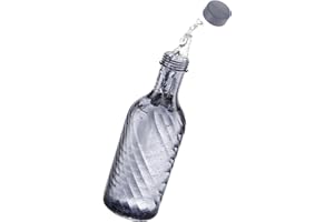 mixcover Bouteille en verre compatible avec le SodaStream Crystal 2.0 - Design unique et 10 % de volume en plus, accessoire pour Soda Stream, carafe en verre, Gris Foncé