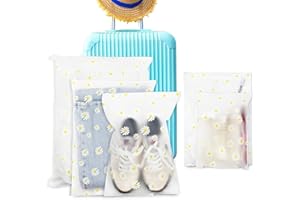 BIEFUSIN Bolsas de Almacenamiento para Ropa Viaje,Bolsas Zip Ropa,Organizador de Viaje Transparente Esmeriladas Plástico con Cierre Ziplock Resellable (25PCS Esmerilado Margarita)