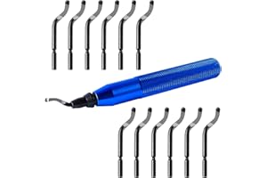 CONNEXTION Entgrater Werkzeug mit 12 Stück Ersatzklingen, 360° drehbare Handentgrater Werkzeugsatz, Entgrater Metall für 3D Drucker/Kunststoff/Aluminium/Stahl/Kupfer