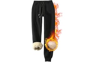CheChury Femme Pantalon de Jogging Hiver Chaud Polaire Doublée Legging épais Pantalon de Sport avec Poches et Cordon de Serrage Tracksuit Bottoms Sportif Harem Pants Casual