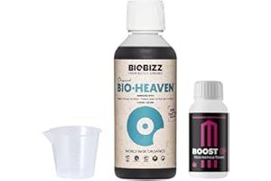 GROWMANIA.ES GROWMANIA Bio Heaven de BioBizz + Probe Boost Up de Up Nutrients + Verre doseur | Stimulateur de vitalité organique pour plantes | Petits jardins et pots de fleurs