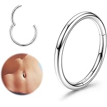 Anello Ombelico A Doppia Gemma Con Opali Bianchi.. Acciaio - Foto 6