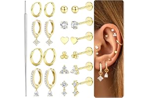 Krfy /18G/20G Helix piercingar kirurgiskt stål push in örhängen kvinnor kreoler guld silver helix ring lab stud tragus con