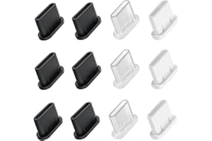 VANDOMRISE USB C Staubschutzstecker, 12 Stück Silikon USB C Schutzkappe, Ladeschnittstelle staubdichte Stecker, Type C Schnittstelle passend für Google Samsung Galaxy iPhone 15/16 Motorola XPLORA Xiaomi