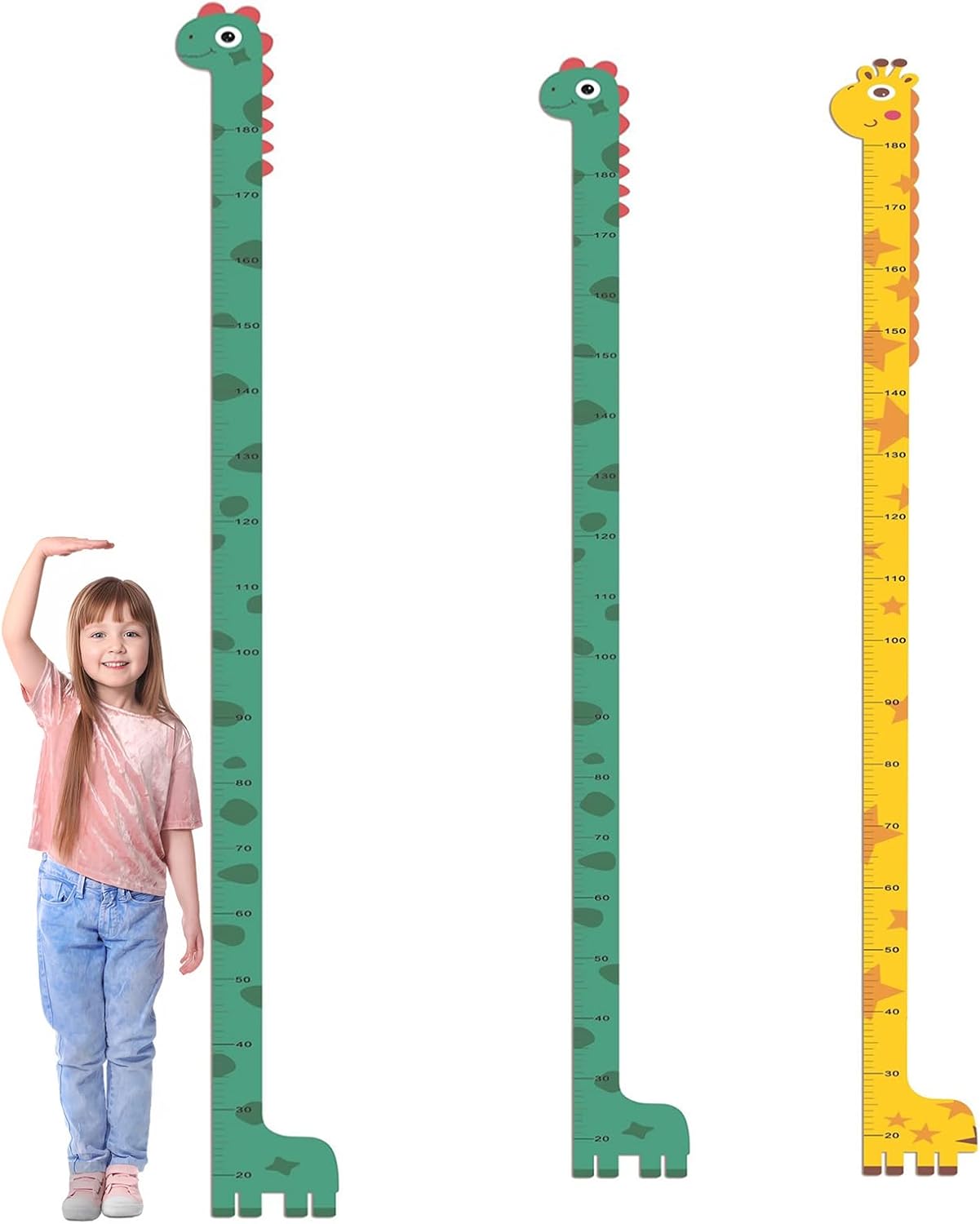 2 Piezas Medidor Altura Niños Pared,20-180 cm Pegatina de Pared para Medir Niño,Medidor de Altura Bebe Autoadhesivo,Tabla de Crecimiento Infantil para Habitaciones Infantiles,Dormitorios,Guarderías