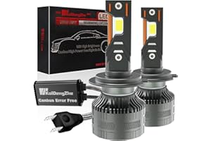 H7 LED Bombillas para Faros Delanteros, KaiDengZhe 2022 Nueva H7 LED Bombilla Mejorada Canbus Sin Errores 130W 28000lm 6000K CSP 600% Más Brillante Kit de Conversión de Faros LED-2 PCS