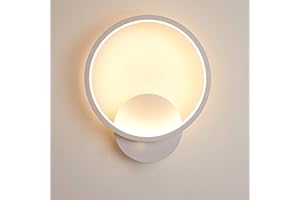 Yafido Applique da Parete Interno Moderno LED 13W Lampada da Parete Tondo Bianco Caldo 3000K Lampada da Muro Perfetto per Camera da Letto Soggiorno Corridoio Bagno Scale AC 230V