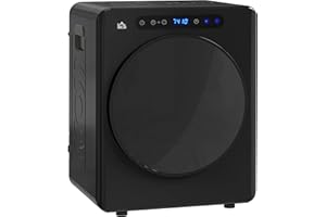 HOMCOM Sèche linge à évacuation compact, sèche-linge électrique 1000 W 3 Kg avec 6 modes de séchage, cuve en acier inoxydable, charge frontale, minuterie, pour appartement, maison, camping-cars, noir