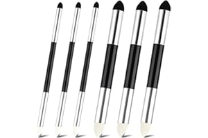 Vyqrx 6pcs Artist Blending Sponge Pen Dual Tip Set - Reusable Drawing Art Tools for Blending Stumps, Pastel Pencils & Soft Pastels