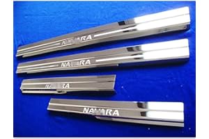 MNBX 4pcs plaques de Protection de seuil de Porte extérieure de Voiture pour Nissan NP300 Navara 2012-2016, Accessoires automatiques en Acier Inoxydable, pédale de Couverture de seuil de Protection