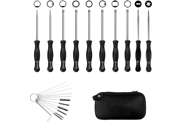 ToWinle 10 Pcs Tournevis de Réglage de Carburateur pour Carburateur Nettoyage Moteur Réparation, Convient à La Plupart des Moteurs de 2 Cycles (10 pcs tournevis avec boîte&aiguille)