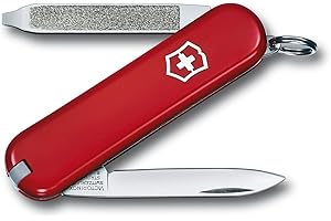 Victorinox Taschenmesser Escort klein (6 Funktionen, Nagelfeile, Schraubendreher, Pinzette, Zahnstocher, Ring) rot