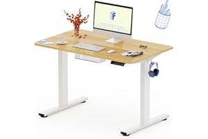 FLEXISPOT 100X60cm Escritorio Elevable Eléctrico con Tablero Entero, Standing Desk, Mesa Elevable Escritorio de Elevable con 4 Opciones de Memoria Inteligente para Oficina y Hogar(Arce)