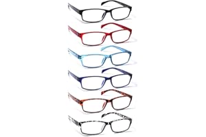 Kerecsen 6 Pack Fashion Reading Glasses for Women Men Blue Light Blocking Anti UV Readers with Spring Hinge