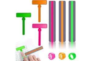 PYRUVAE 3 Stück Leselineal, Lesehilfe Kinder, Dyslexia Rule, Geführte Lesestreifen, Markieren Streifen Farbige Overlay Lese, Lesehilfe für Kinder, Visuellen Stress Reduzieren(2)