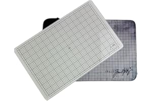 TONIC STUDIOS Tim Holtz Travel Glass Studio Media Mat - 2634e | 2024 Edition | Bright White | 15.75" x 10.25" Portable Craft Mat | Tempered Glass with Protective Carry Case