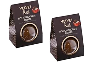 VELVET RICH Hot Chocolate Gift Sets - 2 Sets of hot Chocolate Bombs with Marshmallows Inside and in a Gift Box