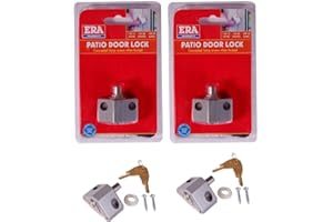 ERA Saracen Patio Door Key Locking Security Bolt in Silver Pair of 2 g:1668