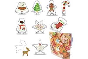 HaimoBurg Lot de 9 Noël Emporte-pièces en Acier Inoxydable pour Décoration de Gâteau Fondant Biscuit Cookie Pâtisserie