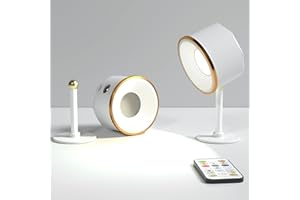 LIONIGHT Wireless Wall Light, 2 Pack Battery USB Rechargeable Spotlight Light, Warm/Natural/White+13 Colorful Change Timing Wall Sconce,360°Rotate Magnetic Ball with Touch Dimmable,LED Remote Control Lights