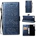 Produktbild LMAZWUFULM Hülle für Sony Xperia XA1 Plus (5,5 Zoll) PU Leder Magnetverschluss Brieftasche Lederhülle Glänzend Elefant Prägung Design von Book style mit Stent-Funktion und Karten Slot Ledertasche Flip Cover für Sony Xperia XA1 Plus Dunkelblau-1