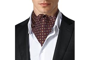 Remo Sartori - Raffinato Foulard Uomo Ascot Doppia Pala in Seta Bordeaux Fantasia, Made in Italy, Uomo